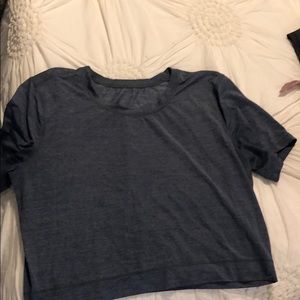 Blue Cropped LuluLemon Shirt
